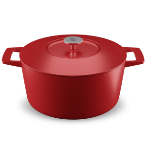 IronPot - Panela Ferro Fundido Redonda - 28cm, Vermelha