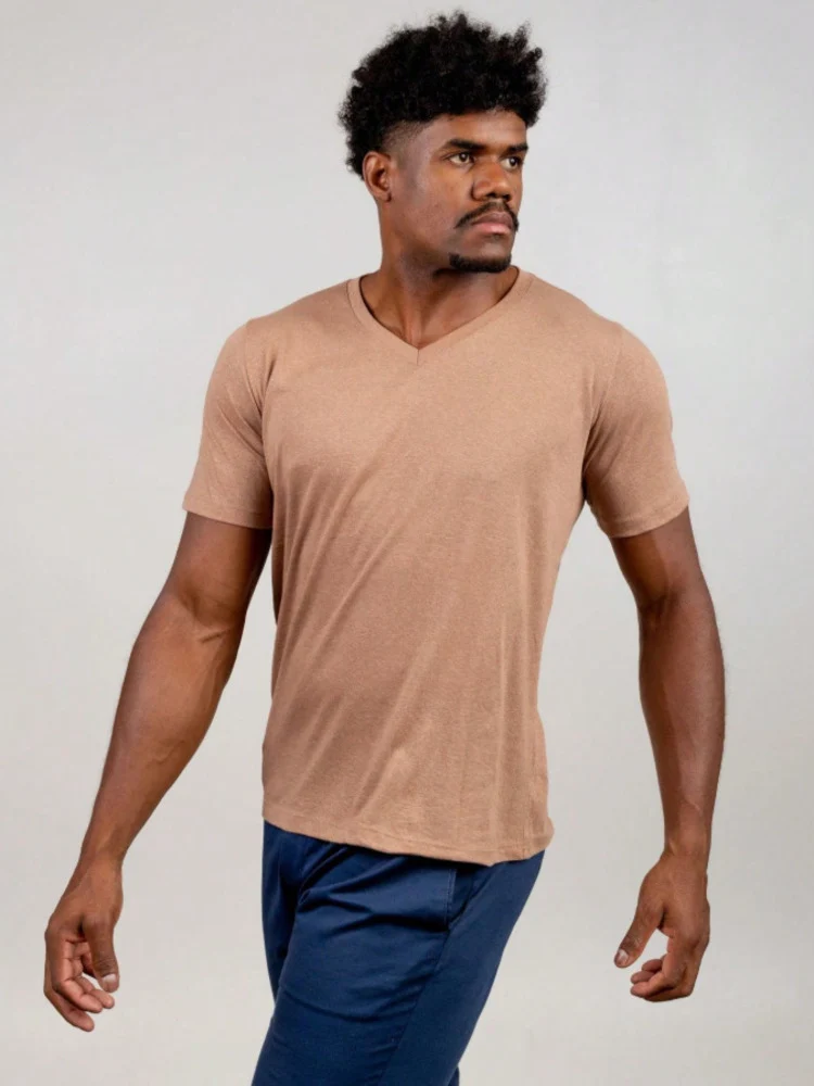 Camiseta Gola V Masculino Slim Fit Lisa Kit com 5 - Image 4