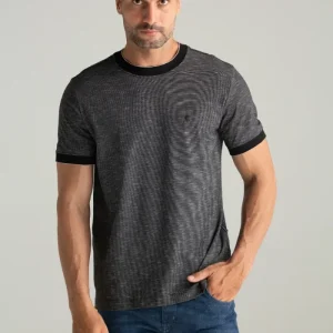 CAMISETA MALHA DIRT COM GOLA E PUNHO PRETO
