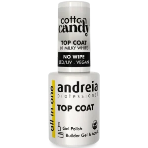 Top Coat Cotton Candy 01 Milky White All in One Andreia 10,5ml