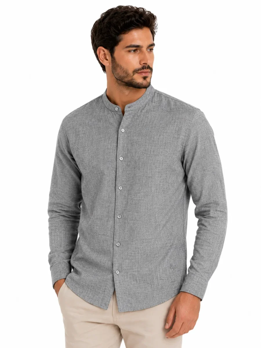 Camisa Masculina Gola Padre Manga Longa - Image 6