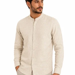 Camisa Masculina Gola Padre Manga Longa