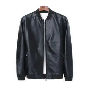 Jaqueta de Couro Masculina Preta
