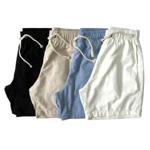 Bermudas Masculinas Praia Premium Linho com Bolsos Kit com 4
