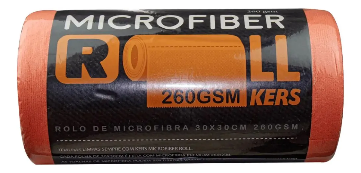 Rolo De Microfibra 30x30cm 260gsm Laranja 50 Unidades Kers Laranja - Image 2