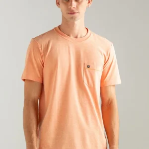 CAMISETA VINTAGE VELLUTADO COM BOLSO LARANJA