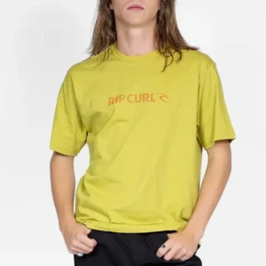 CAMISETA RIP CURL NEW ICON VERDE LIMÃO