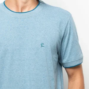 CAMISETA MOLINE COM GOLA E PUNHO VERDE