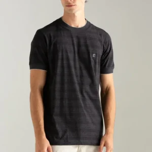 CAMISETA SUNSET COM GOLA E PUNHO PRETO