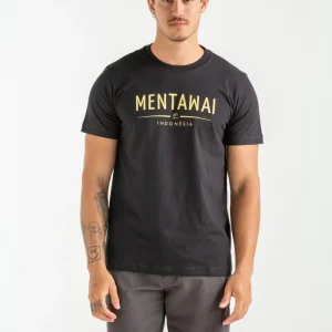 CAMISETA COM SILK MENTAWAII PRETO