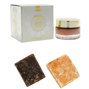 Pacote de creme de almíscar + 2 quadrados de almíscar âmbar e preto – perfume sólido