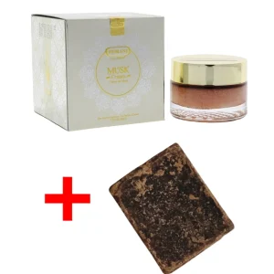 Pacote de creme de almíscar + 1 quadrado de almíscar preto – perfume sólido