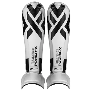 Caneleira Muay Thai Power-X Edition - Branco Com Preto