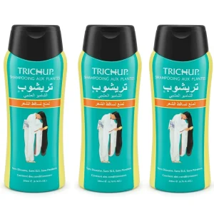 Conjunto de 3 shampoos antiqueda Trichup, sem sulfato, linha Indian Care, 200 ml