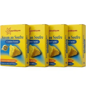 Pacote com 4 Sabonetes de Enxofre Fabio 80g | Pele oleosa e com tendência a acne