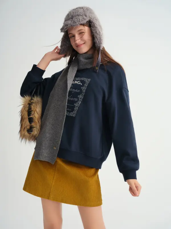 Camisola Oversized Bordada Retro Feminina – Conforto e Estilo