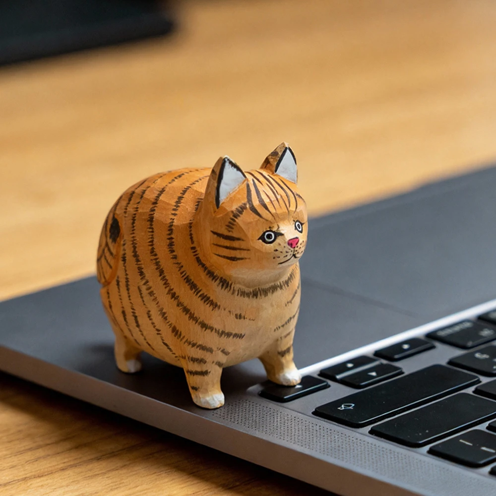 Figura de Gato em Madeira Artesanal – Decoração Única - Image 8