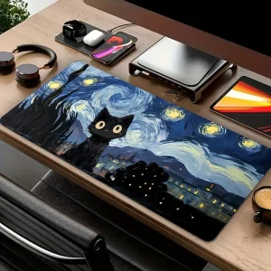 Tapete de Rato Starry Night | Antiderrapante XXL para Jogos