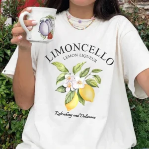T-shirt Limoncello Vintage de Algodão – Estampado Limão