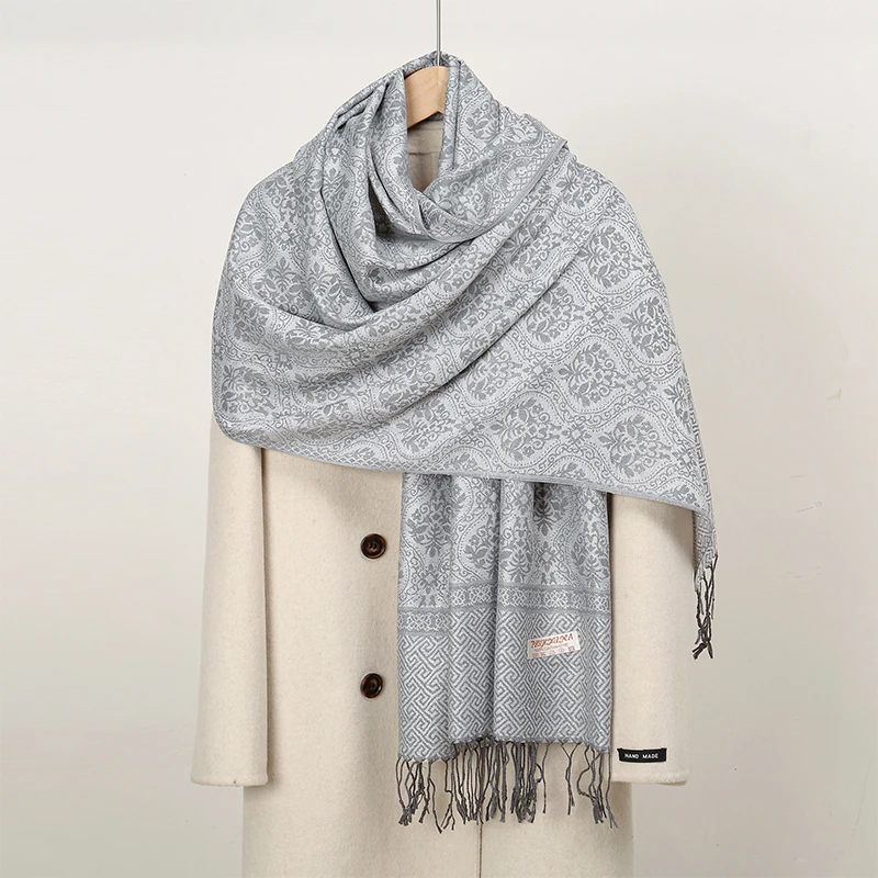 20 Cores de Cachecol de Caxemira Luxuoso Feminino