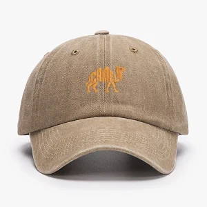 Boné Algodão Vintage Camel Bordado | Unissexo Ajustável