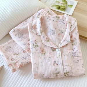 Pijama 100% Algodão Feminino – Manga Comprida