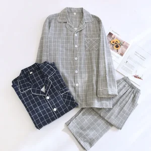 Pijama Masculino 100% Algodão Confortável – Primavera/Outono