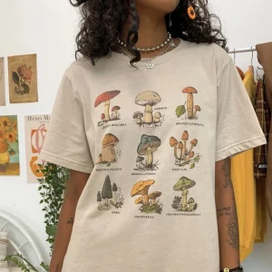 T-Shirt Cogumelo Vintage Oversized – Estilo Egirl Grunge