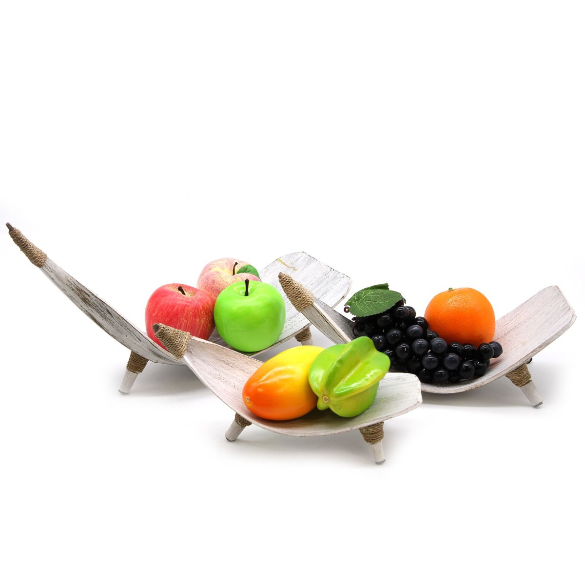 Fruteiras de Folha de Coco – Conjunto Branco - Image 3