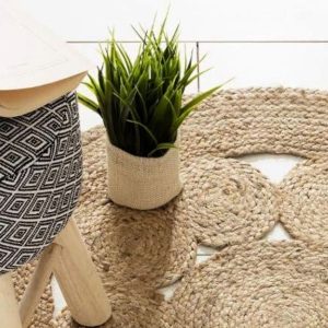Tapete Redondo de Juta Macia 120cm – Estilo e Conforto