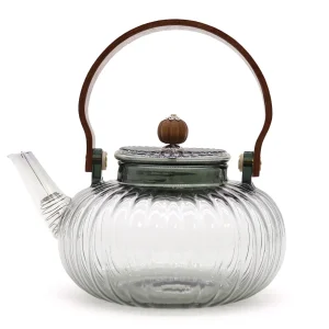 Bule de Vidro com Infusor Carvão Nacarado 950ml
