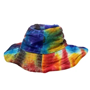 Chapéu Boho Festival Tie-Dye Cânhamo e Algodão com Arame