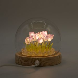 Cúpula Floral LED Tulipas: Elegância e Luz Suave para o Lar