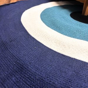 Tapete de corda de algodão com olho grego 120cm – Proteção e Estilo