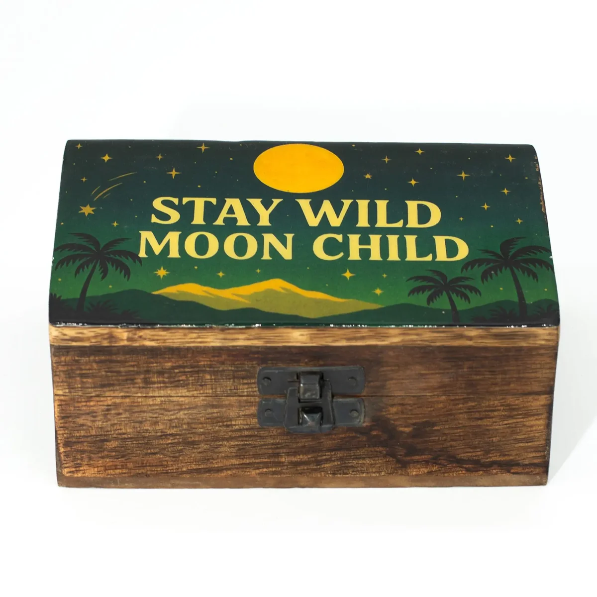 Caixa Esmaltada de Madeira Stay Wild Moon Child Média