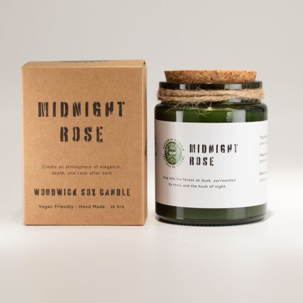 Vela de Soja Midnight Rose: Aroma Envolvente e Ambiente Acolhedor