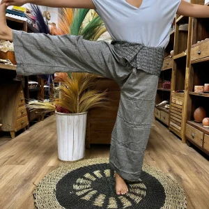 Calças de Yoga Tailandesas Mantra Mandala – Cinzento