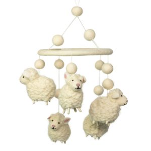 Móbil de Ovelhas de Feltro Artesanal – BioStore
