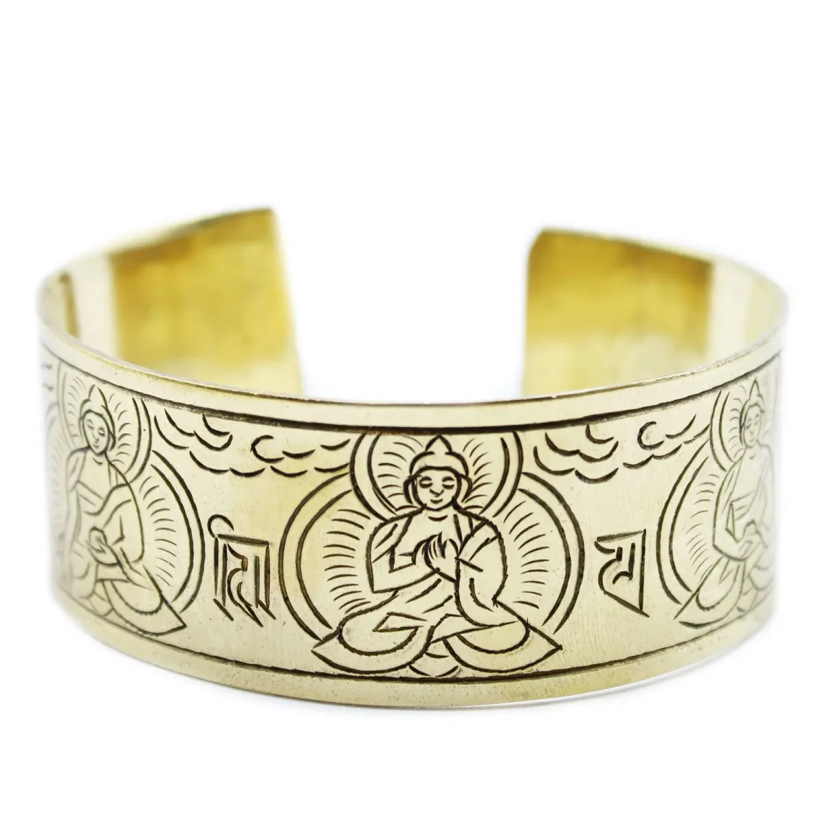 Pulseira Tibetana de Latão – Cinco Budas: Harmonia e Bem-Estar