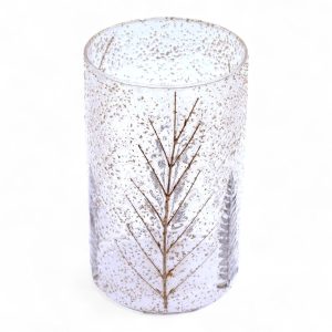Porta-velas de Vidro Floral Natural – Elegância e Luz