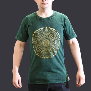 T-shirt do Nepal Mandala – Verde | Tamanho S