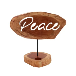 Castiçal de madeira Paz – Decoração Zen e Artesanal