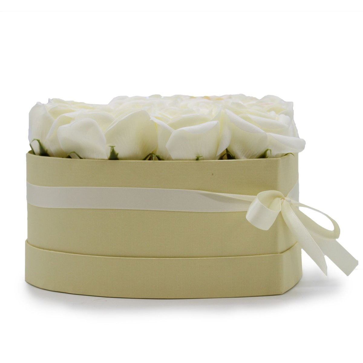 Caixa de Presente: Flor de Sabão 13 Rosas Creme Coração | Elegância - Image 4