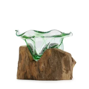 Taça de Doces – Luxo Sustentável: Vidro Reciclado e Madeira