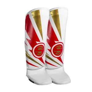 Caneleira de Muay Thai Infantil Super-Hero - Branco