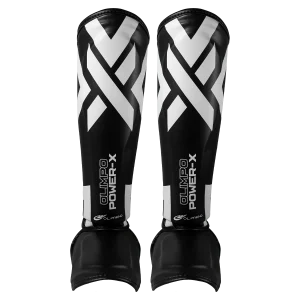 Caneleira de Muay Thai Power-X - Preto e Branco