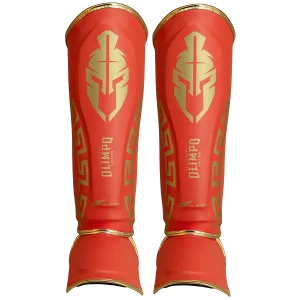Caneleira de Muay Thai Legendary - Vermelho e Dourado
