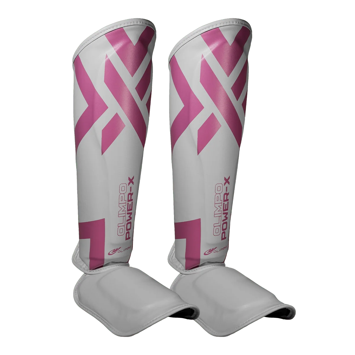 Caneleira Muay Thai Power-X Edition - Branco Com Rosa - Image 3