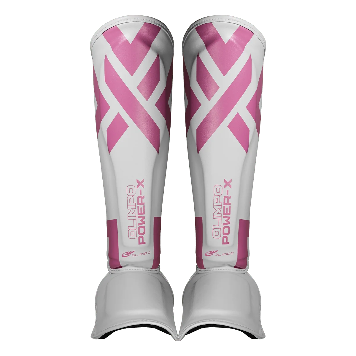 Caneleira Muay Thai Power-X Edition - Branco Com Rosa