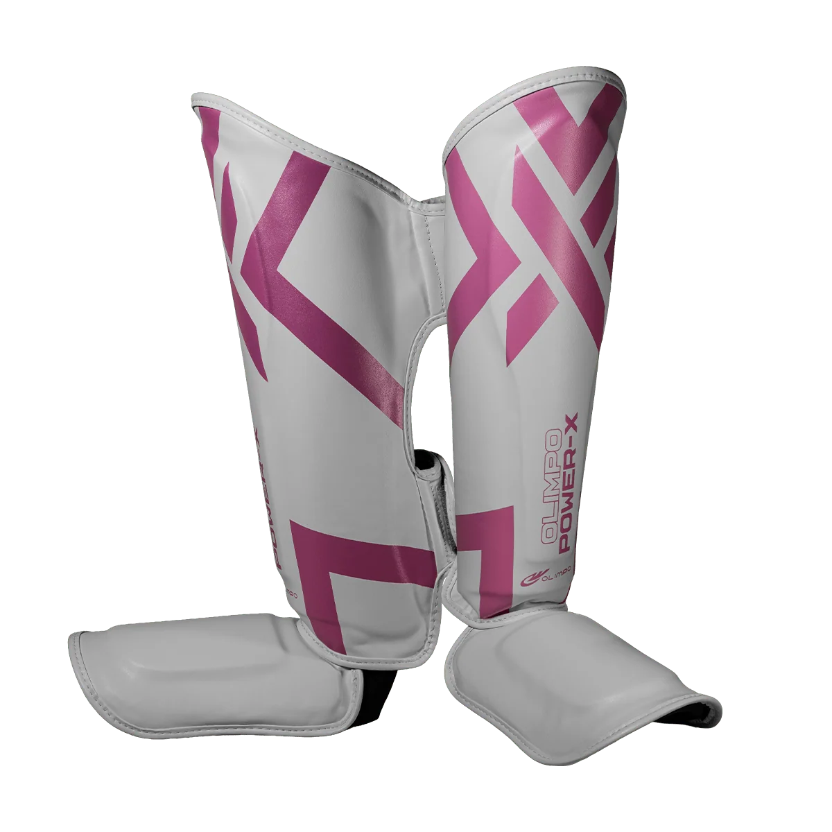 Caneleira Muay Thai Power-X Edition - Branco Com Rosa - Image 4
